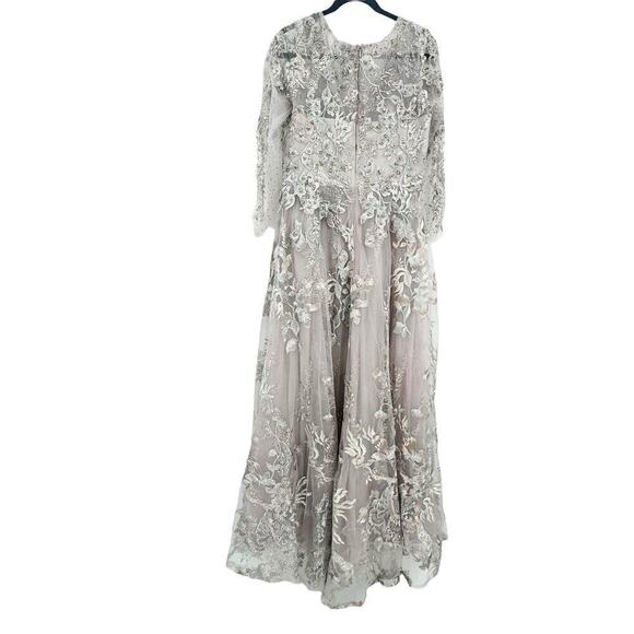 Mac Duggal Vintage Lilac Floral Embroidered Long Sleeve A-Line Gown Size 10 NWT - Picture 12 of 12